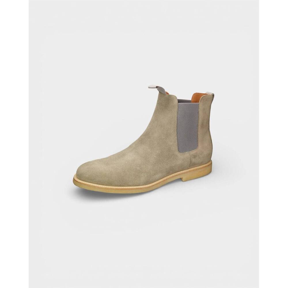 NEW COMMON PROJECTS men's classic suede chelsea boot in taupe